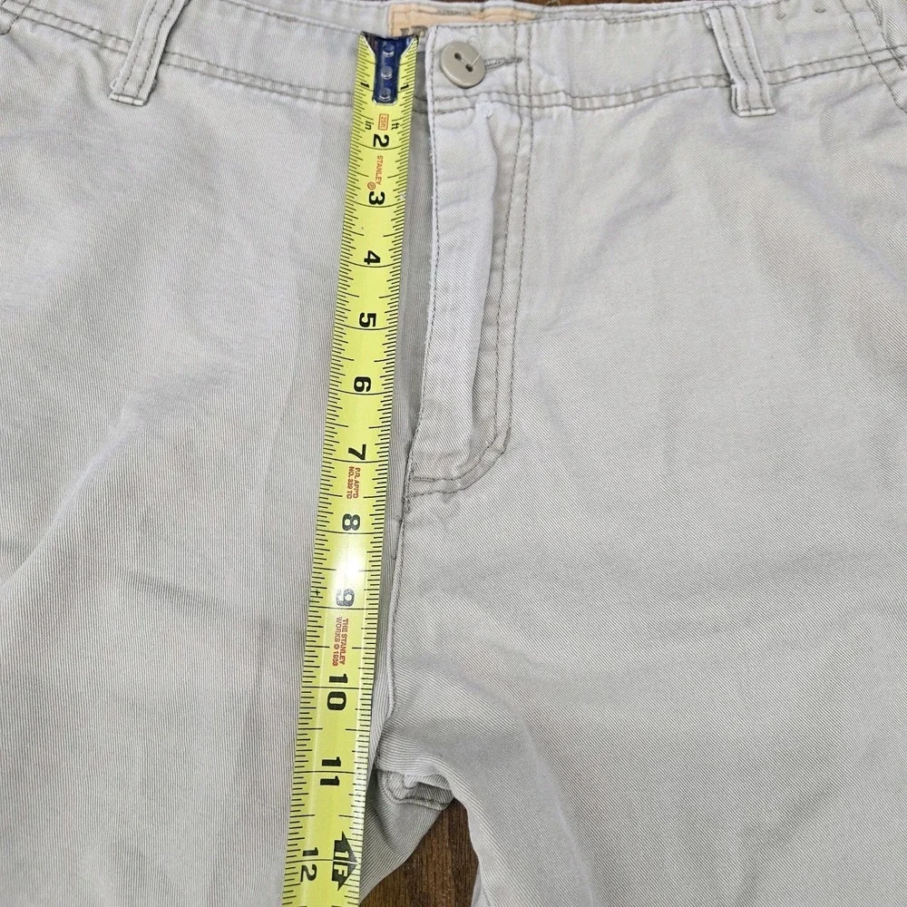Iron Co Shorts Mens Size 36 Khaki Beige Chino Flat Front Casual 10